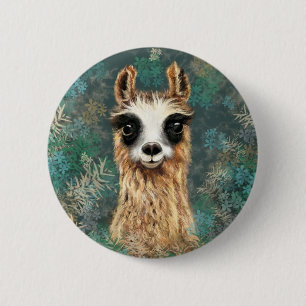 Nyfiknare Baby Llama - Cute Knapp