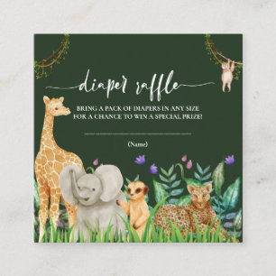 Nyfilig safari Djurbabyskor Diaper Raffle Tilläggskort