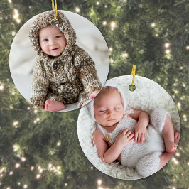 Nyfödd Baby 2-foto jul Julgransprydnad Keramik