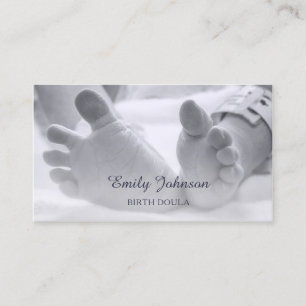 Nyfödd Baby Feet Hospital Band Birthing Doula Visitkort