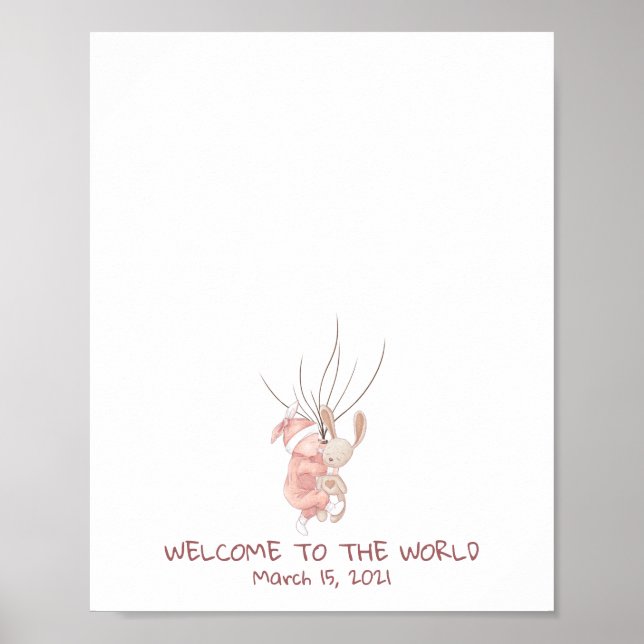 Nyfödd Baby-fingeravtrycksgäst Bok Poster (Framsidan)