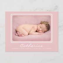 Nyfödd Baby Flicka Ankomst Födelse Tillkännagivand