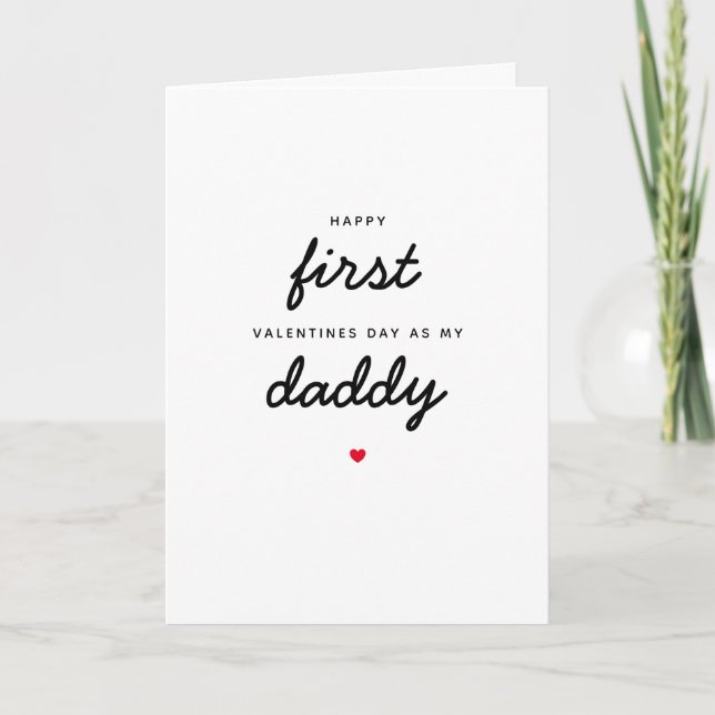 Nyfödd Baby första Valentines day som pappa Pappa Kort (Framsida)