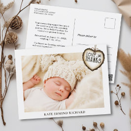 Nyfödd Baby Foto Tack Födelse Annonsering Vykort