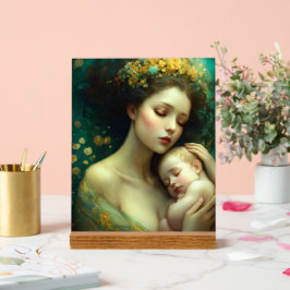 Nyfödd Baby med Mor Design Acrylic Sign