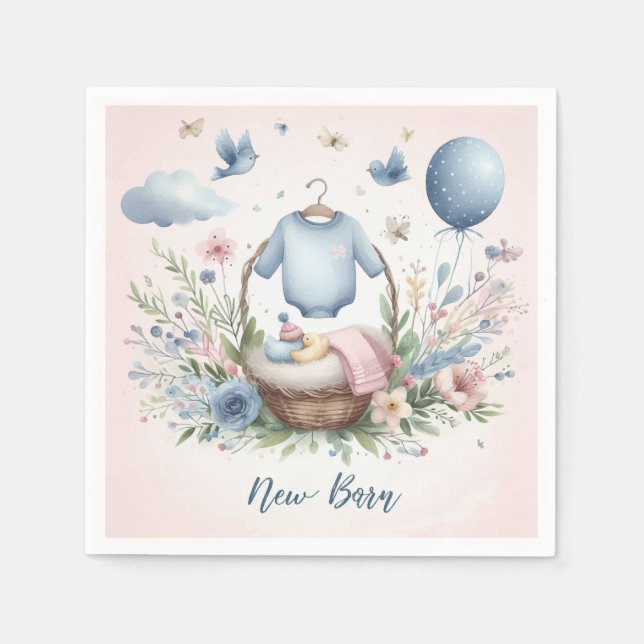 Nyfödd baby pappersservett (Framsidan)