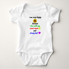 Nyfödd Baby Pojke Flicka Present - Familj Lycklig  T Shirt
