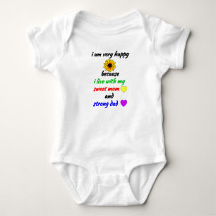 Nyfödd Baby Pojke Flicka Present - Familj Lycklig  T Shirt