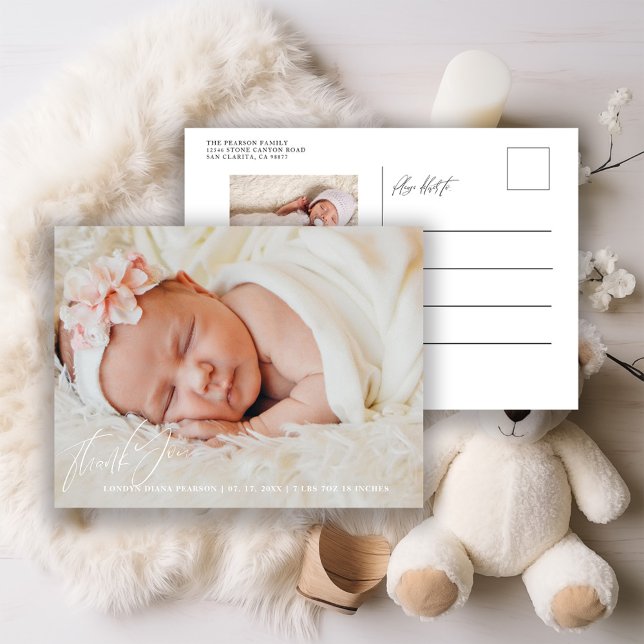 Nyfödd Baby Tack Foto Födelse Tillkännagivande (Skapare uppladdad)