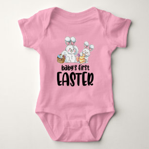 Nyfödd Babyflickor Påsk Outfit Kanin T Shirt