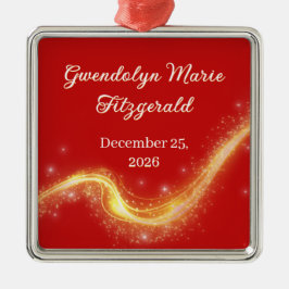 Nyfödd babypresent Röd minnesmärke födelsedagspryd Julgransprydnad Metall