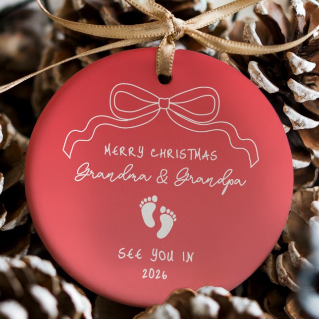 Nyfödd bebis-aviseringsjul julgransprydnad keramik (Skapare uppladdad)