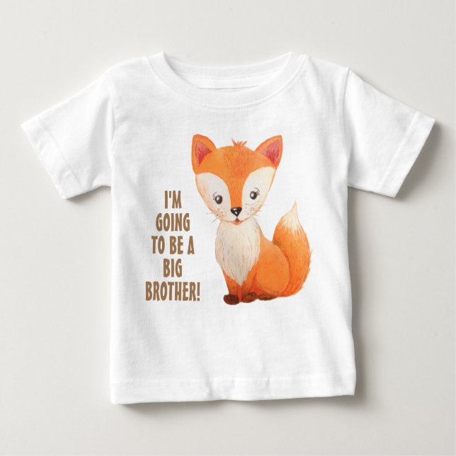Nyfödd bebis Big Brother Little Fox Småbarn Tshirt T Shirt (Framsida)