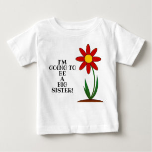 Nyfödd bebis Big Sister Flower Småbarn Tshirt T Shirt