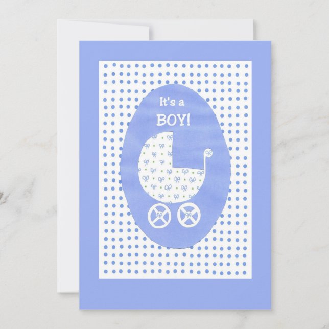 Nyfödd bebis Boy Announcement Card - anpassade Meddelande (Framsida)