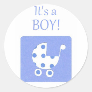 Nyfödd bebis Boy Announcement Stickers Runt Klistermärke