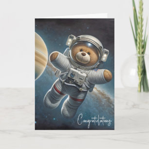 Nyfödd bebis Boy Astronaut Nalle Kort