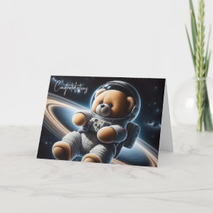 Nyfödd bebis Boy Astronaut Nalle Kort