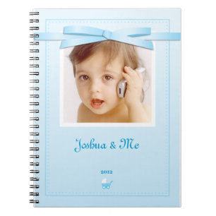 Nyfödd bebis Boy Blue Ribbon Notebook Anteckningsbok