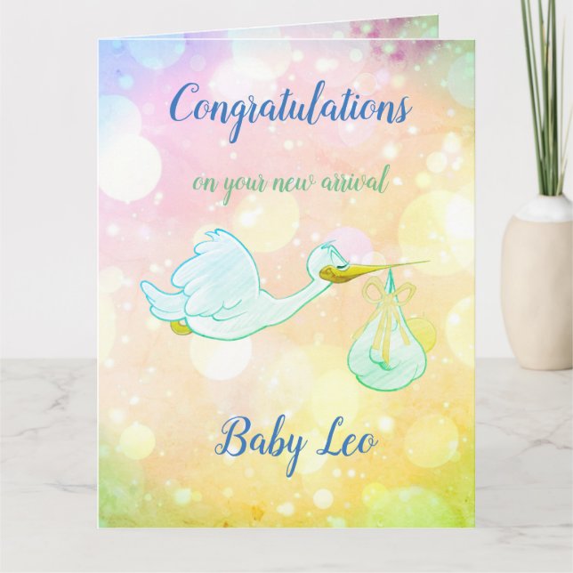 Nyfödd bebis Boy-design Kort (Framsida)
