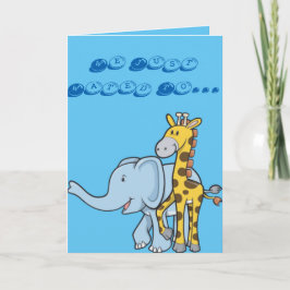 Nyfödd bebis Boy Giraffe och Elephant Meddelande