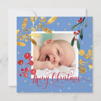 nyfödd bebis boy God jul Julkort