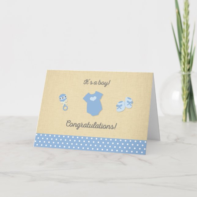 Nyfödd bebis Boy Grattiss Card Kort (Framsida)