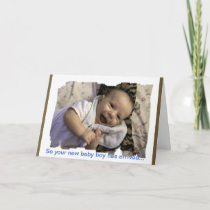 Nyfödd bebis Boy Grattiss Card Kort