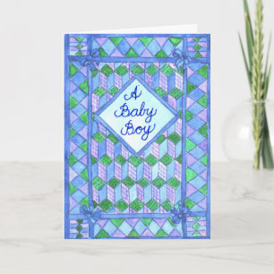 Nyfödd bebis Boy Grattiss Card Kort