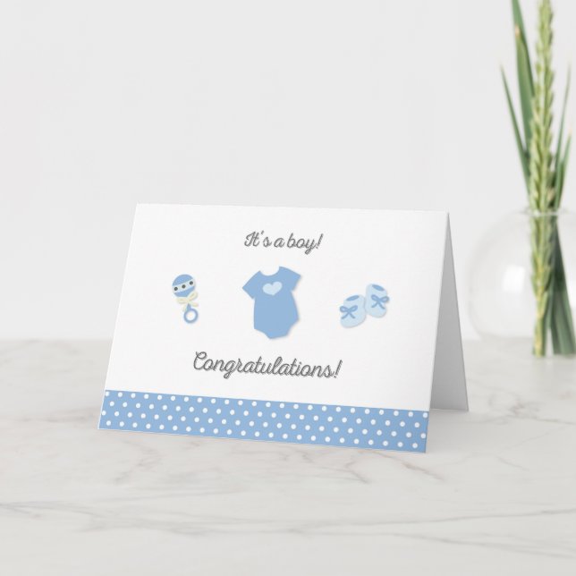 Nyfödd bebis Boy Grattiss Card Kort (Framsida)
