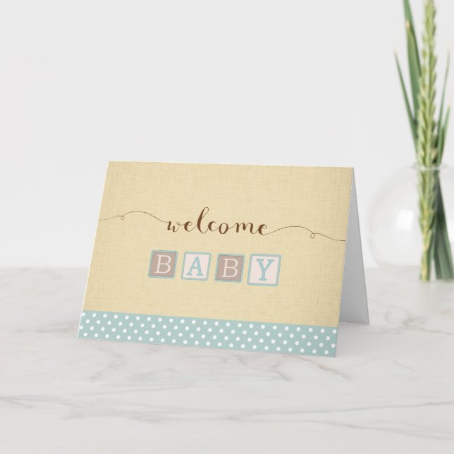 Nyfödd bebis Boy Grattiss Card Kort (Framsida)