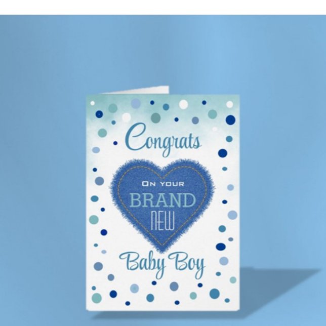 Nyfödd bebis Boy! GRATULERAR i NYFÖDD BEBIS Hälsningskort (Skapare uppladdad)