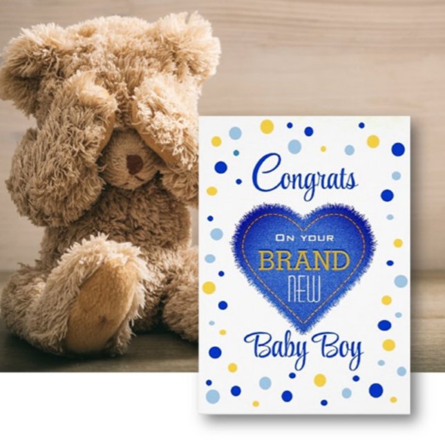 Nyfödd bebis Boy! GRATULERAR i NYFÖDD BEBIS Hälsningskort (Skapare uppladdad)