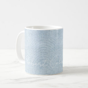 Nyfödd bebis Boy NAMN Blue Linen Sweet Birth Kärle Kaffemugg