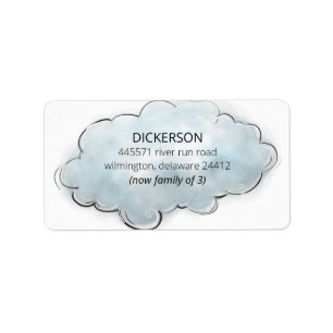 Nyfödd bebis Boy Now Family of # Cloud Returadress Adressetikett