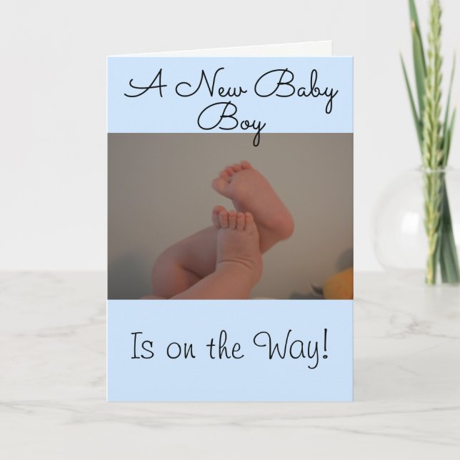 Nyfödd bebis Boy på Way Baby Feet PHOTO Kort (Framsida)