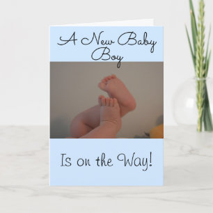 Nyfödd bebis Boy på Way Baby Feet PHOTO Kort