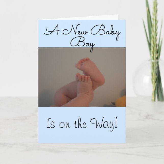 Nyfödd bebis Boy på Way Baby Feet PHOTO Kort (Framsida)