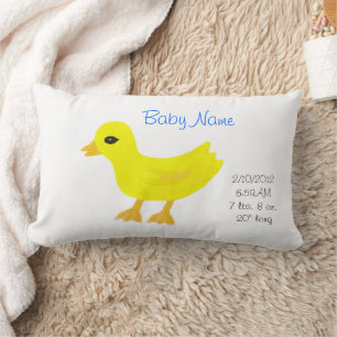 Nyfödd bebis Boy Rubber Ducky Reversible Blue Lumbarkudde