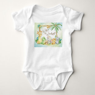 Nyfödd bebis Boy Safari Animals Vild och underbart T Shirt