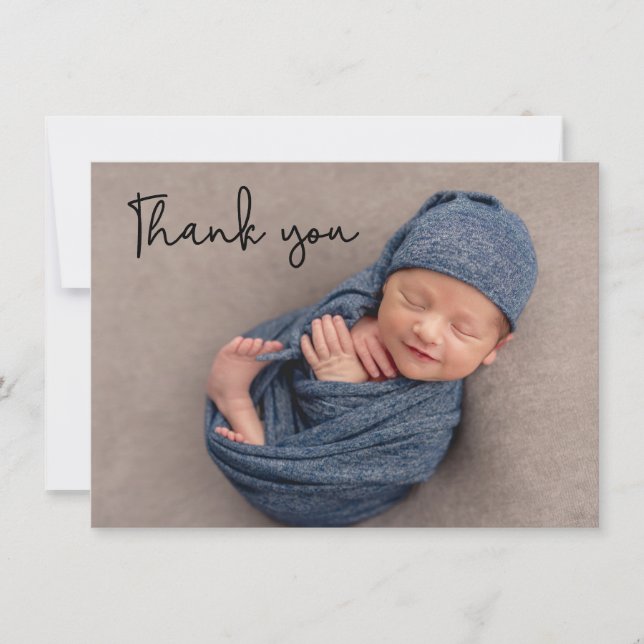 Nyfödd bebis brodermeddelande Foto Tack Meddelande (Framsida)