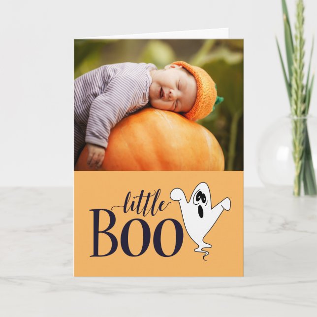 Nyfödd bebis Cute Halloween-fotohälsningskort Helgkort (Framsida)