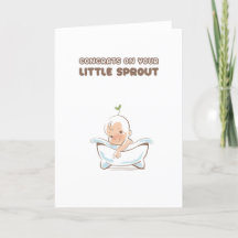 Nyfödd bebis Cute Little Sprout Grattiss Card