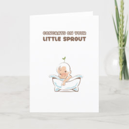 Nyfödd bebis Cute Little Sprout Grattiss Card Kort
