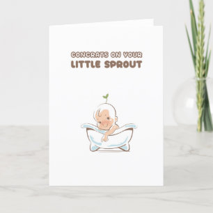 Nyfödd bebis Cute Little Sprout Grattiss Card Kort