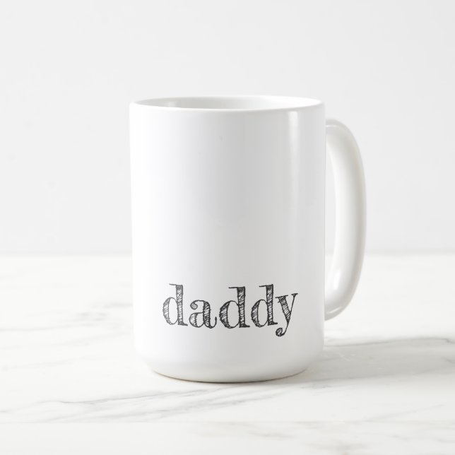 Nyfödd bebis DADDY Modern Typography Fars dag Joy Kaffemugg (Framsida höger)