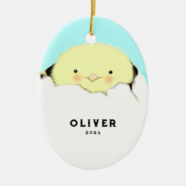 Nyfödd bebis Första jul Julgransprydnad Keramik (Framsidan)