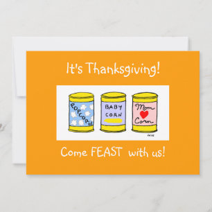 Nyfödd bebis Första Thanksgivingen Funny Middag Inbjudningar