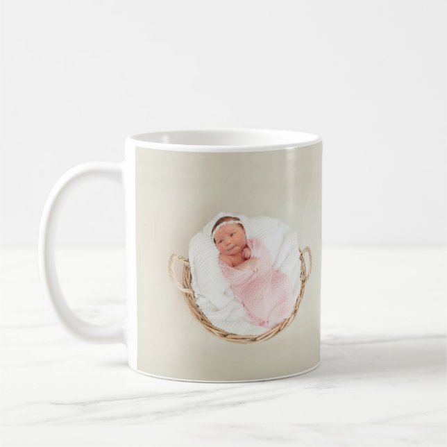 Nyfödd bebis-foto-giftkaffe Mugg (Vänster)
