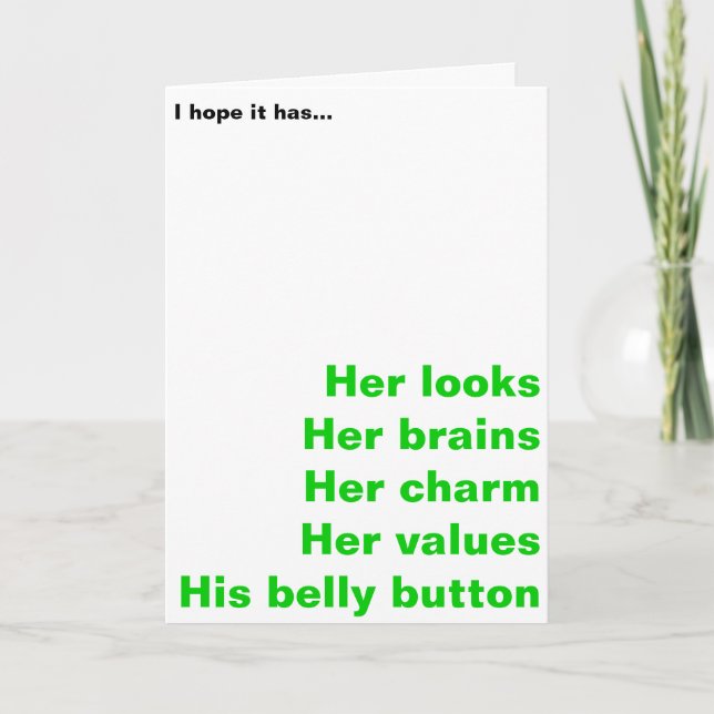 Nyfödd bebis Funny Card - Boy eller Girl Kort (Framsida)